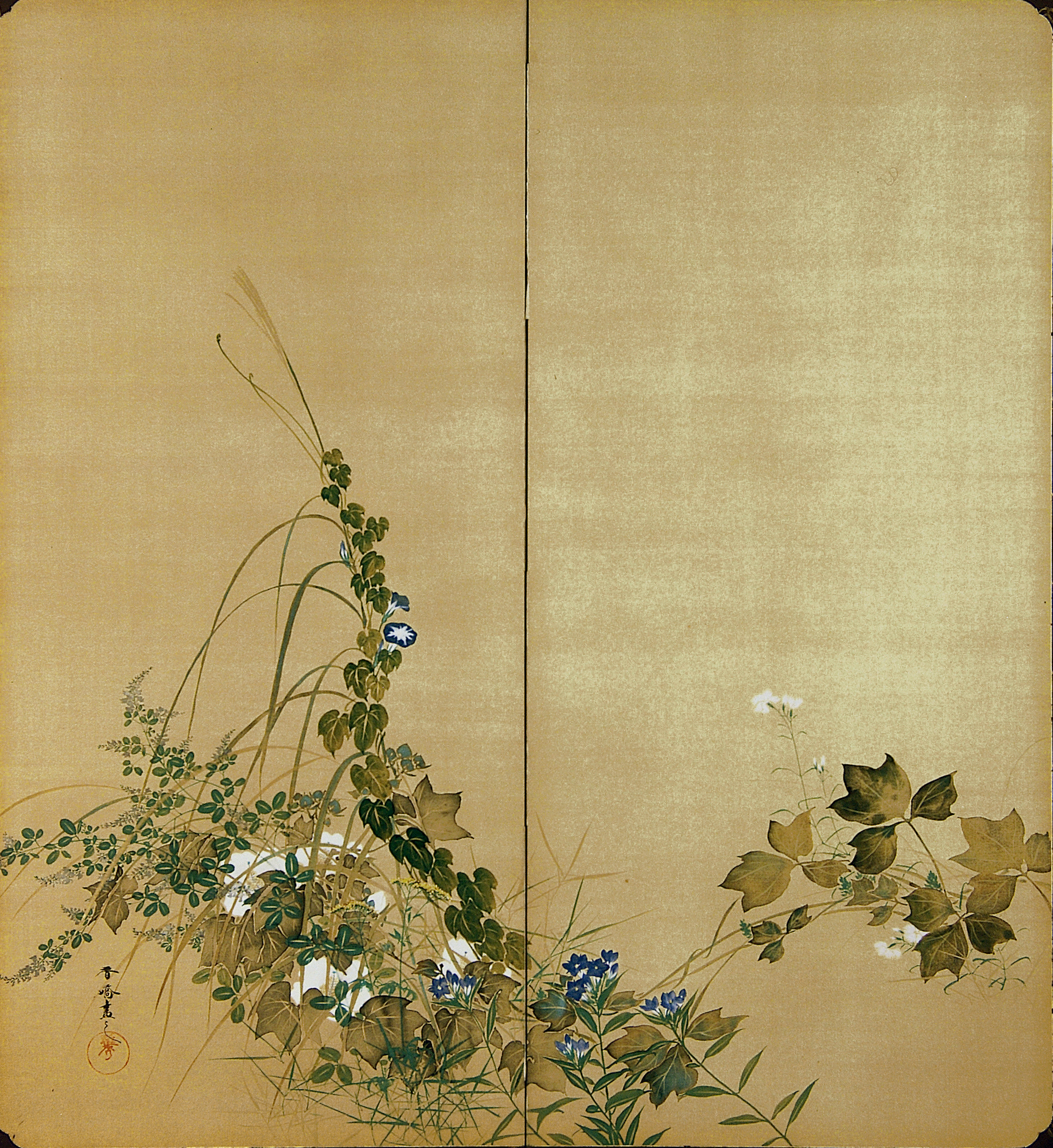【新鹿江 早春】風景画 中型 金色フレーム　辻 永 敦賀市立博物館 コレクション展 絵の中の季節